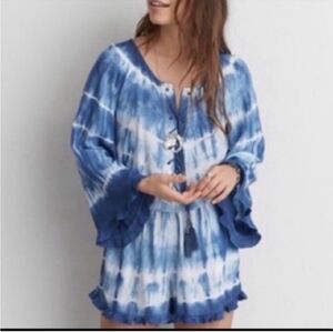 American Eagle Tie Dye Bell Sleeves Romper